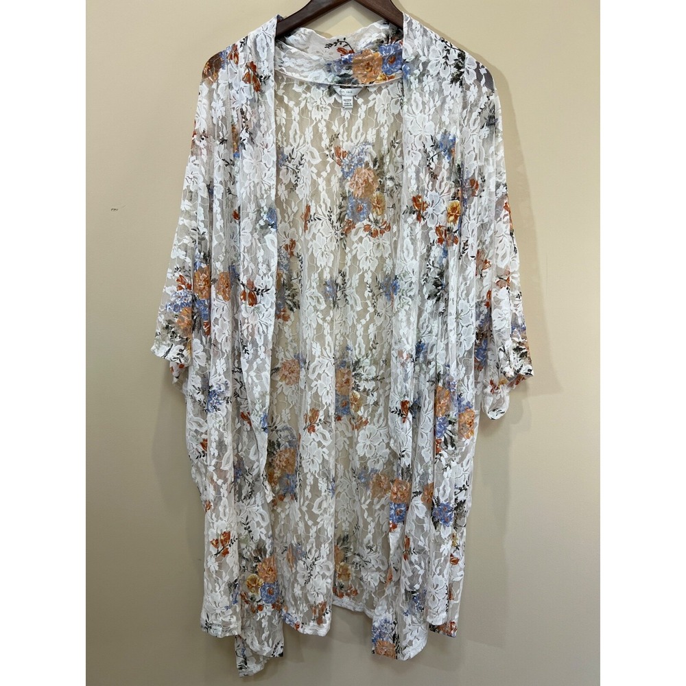 Cato Lace Kimono Womens Sz 18/20 Floral Festival Romantic Lingerie Stretchy Boho